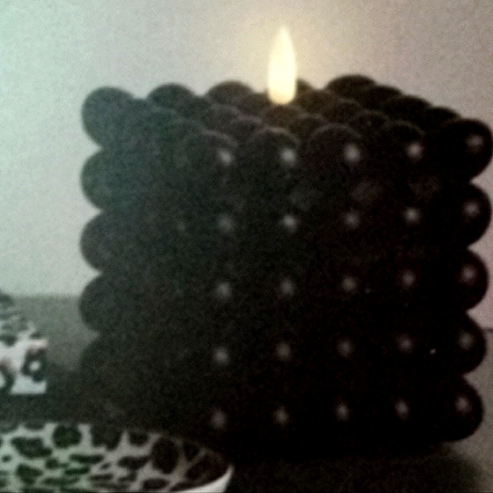 NIB! Black Flameless LED Bubble Candle